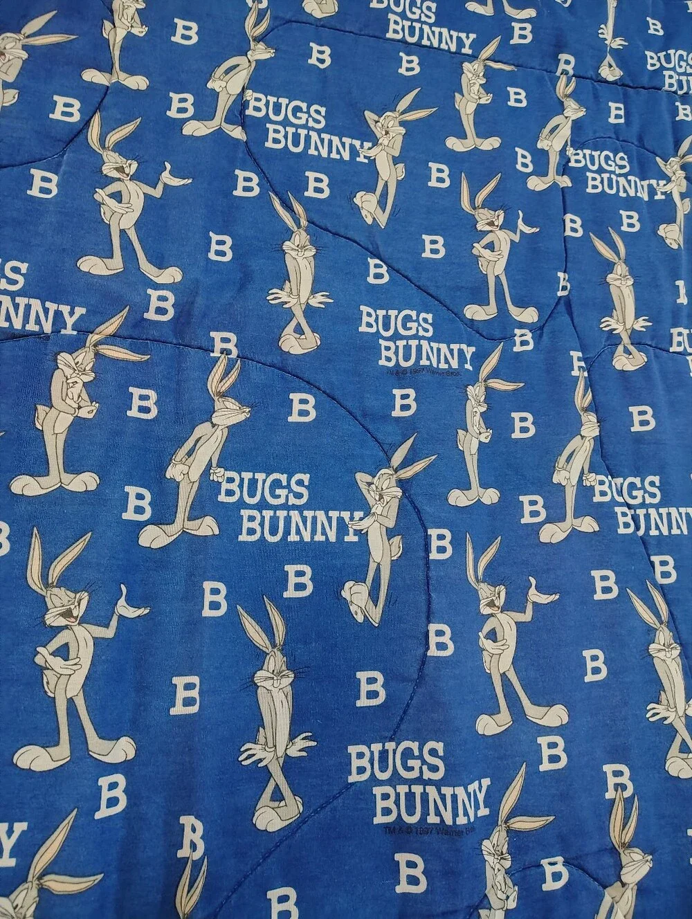 1997 Warner Bros. Bugs Bunny Looney Tunes Twin Size Comforter Bedding Vintage